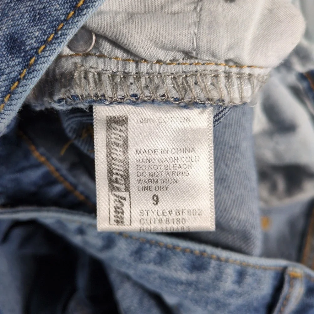 HAMMER JEANS Women Distressed Ripped Blue Denim Straight Leg Jeans Size‎ 9